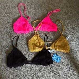 Bundle of 3 Free People bralettes